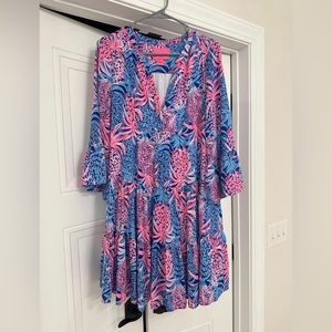 Lilly Pulitzer Gabriel Dress, Borealis Blue Tropic Down Low